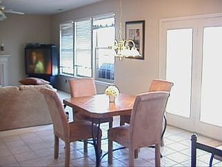 Open and light-filled breakfast area.