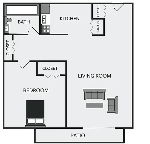 Floor plan 1 Bedroom 1 Bathroom