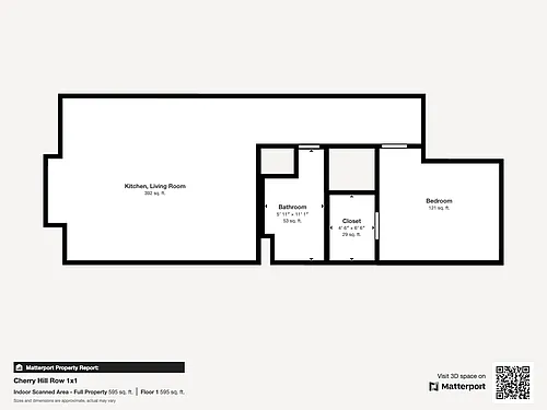 Floor plan 1 Bedroom, 1 Bathroom