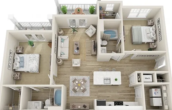 The Santa Rosa Two Bedroom Plan The Santa Rosa Two Bedroom Plan