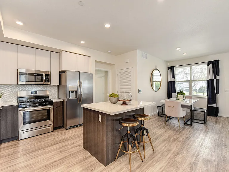Kitchen with Hardwood Inspired Flooring