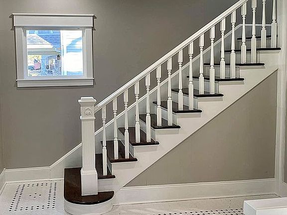 Original stairs, custom tile