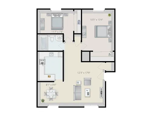 Floor plan 2 Bedroom