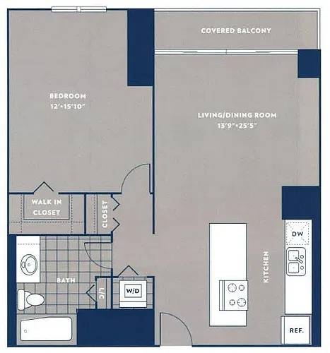 Floor plan 1 bed 1 bath / 13