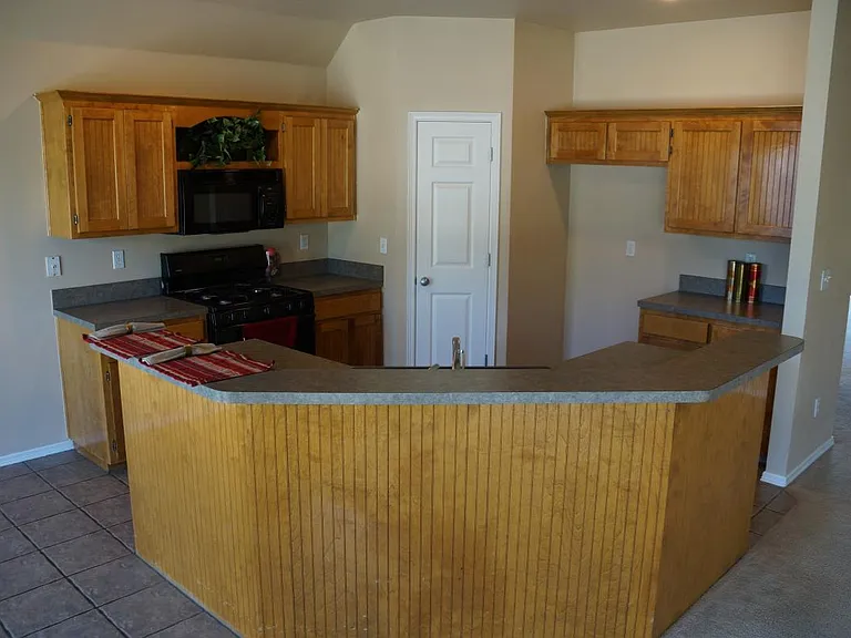 Kitchen with walk-in panty