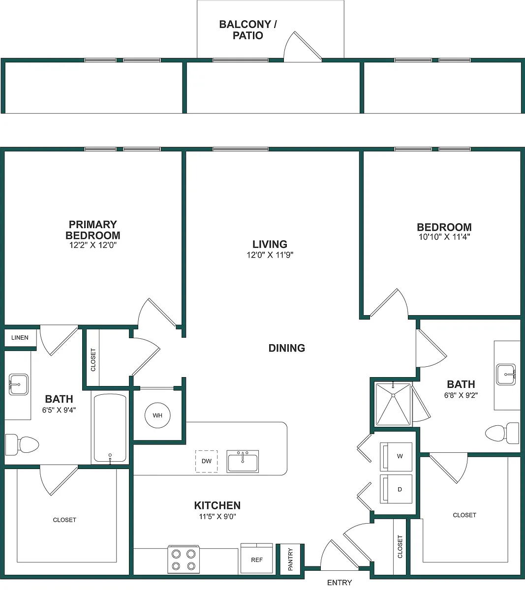 Floor plan 2 Bed/2 Bath-B5