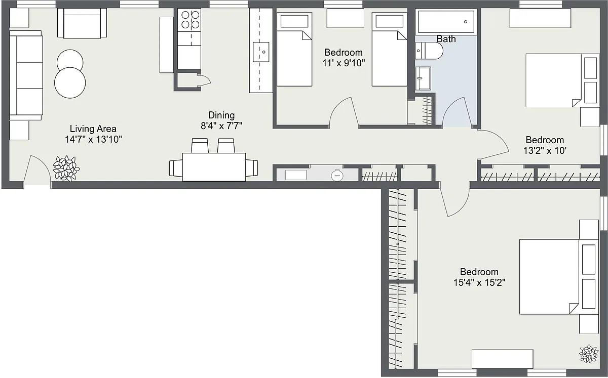 Floor plan 3 Bedroom Apartment