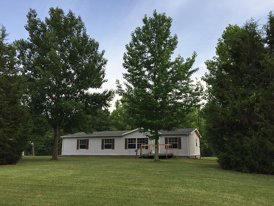 Mature trees surround house