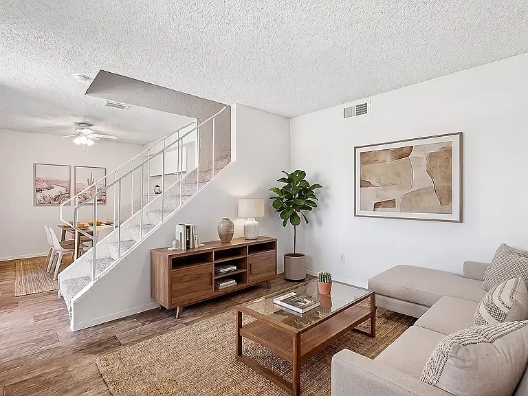 Renovated Living Room at Camelot Apartments