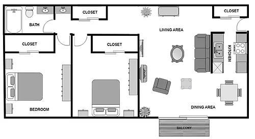 Floor plan 2 Bedroom -