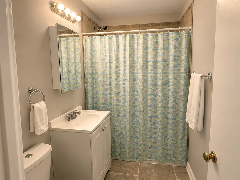 Bright and tidy bathroom interior