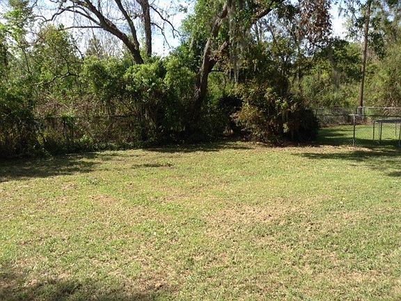 large fenced backyard