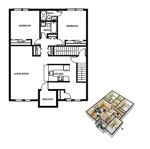 Floor plan 2 Bedroom