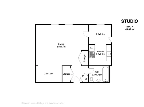 Floor plan Studio