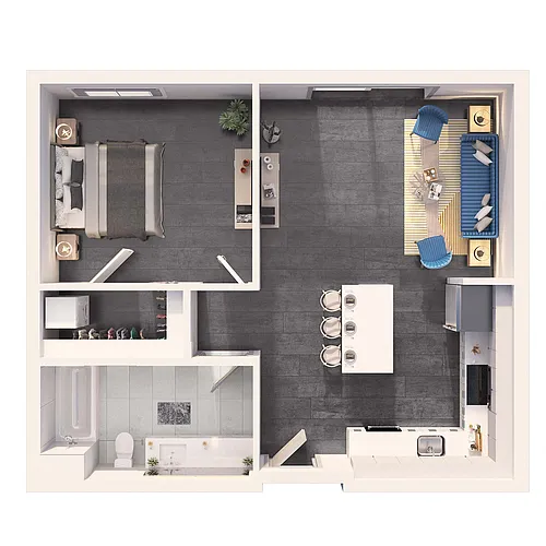 Floor plan 1 Bedroom Standard
