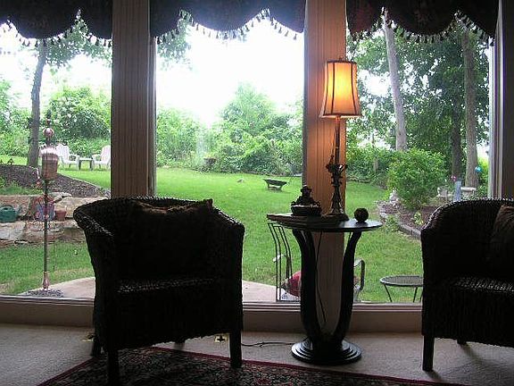 View of back yard from family room