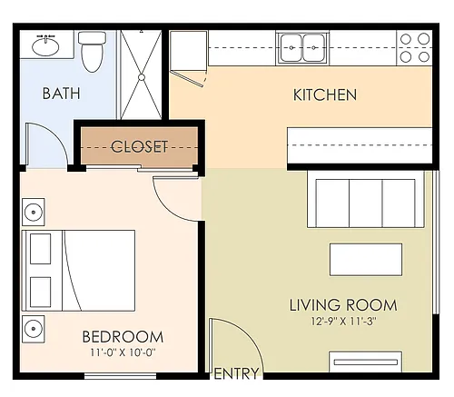 Floor plan 1X1