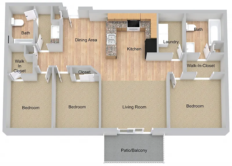 Floor plan Three Bedroom