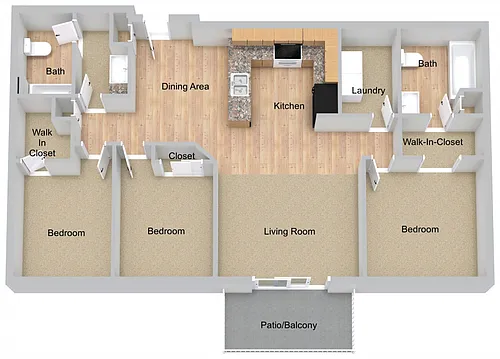 Floor plan Three Bedroom