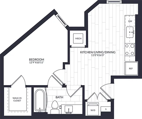 Floor plan 1 Bed/1 Bath-A1-4-4