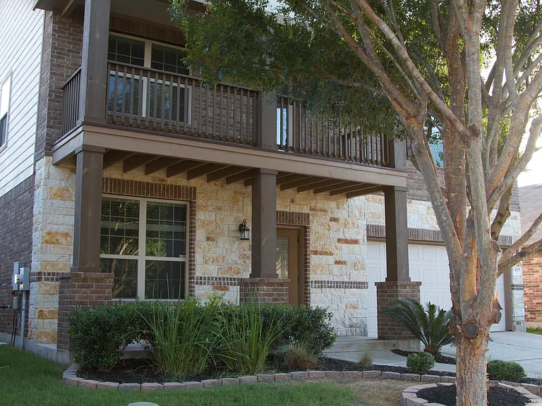 Front-facing shaded balcony to relax in.