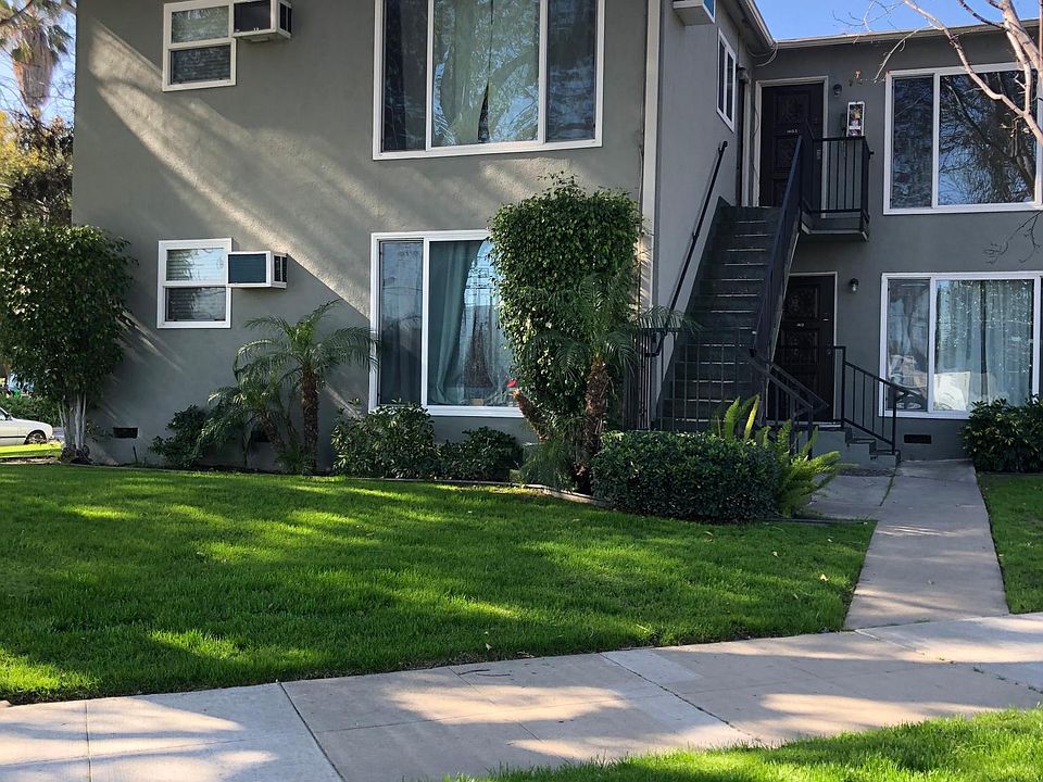 View of top right apartment from street
