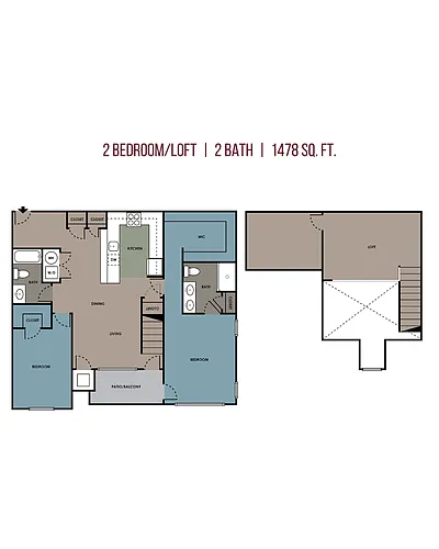 Floor plan 2 Bedroom w/Loft