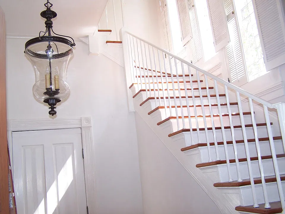 Bike etc. storage hall and stairs to upstairs unit