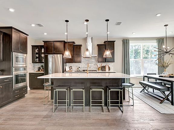 Kitchen with pendant lights