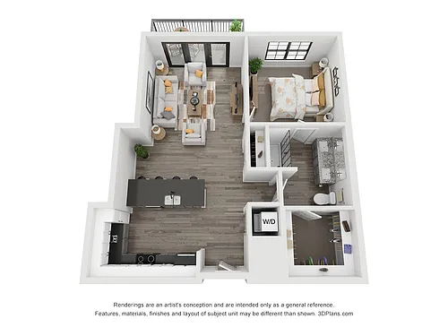 Floor plan A4 (1 Bedroom)