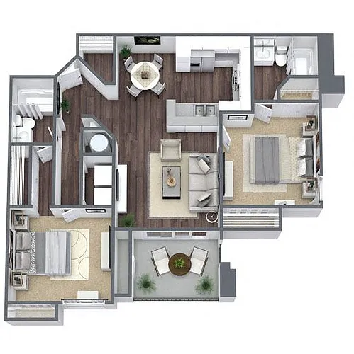Floor plan B2: 2 Bed 2 Bath