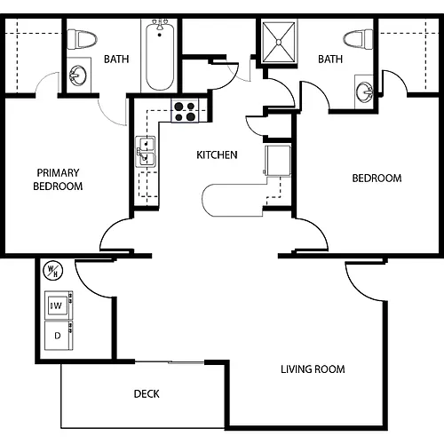 Floor plan Two Bedroom Two Bathroom
