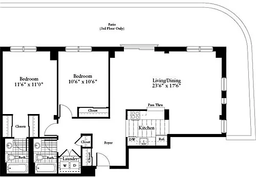 Floor plan 2 Bedrooms DD