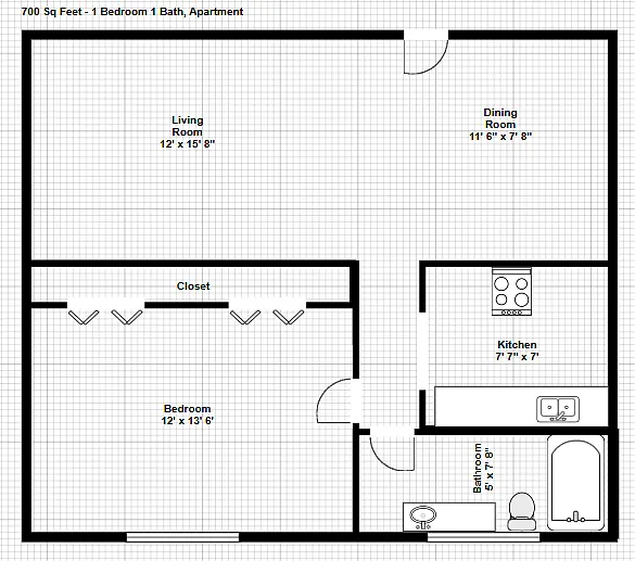 Floor plan 1 Bedroom
