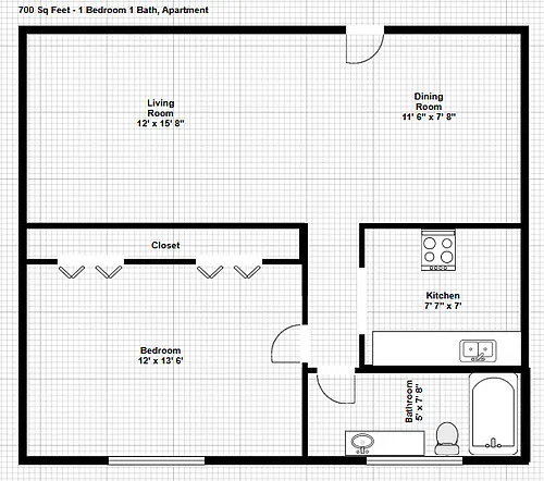 Floor plan 1 Bedroom