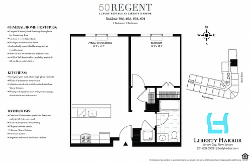 Floor plan 50 REGENT-1 BEDROOM PLAN R