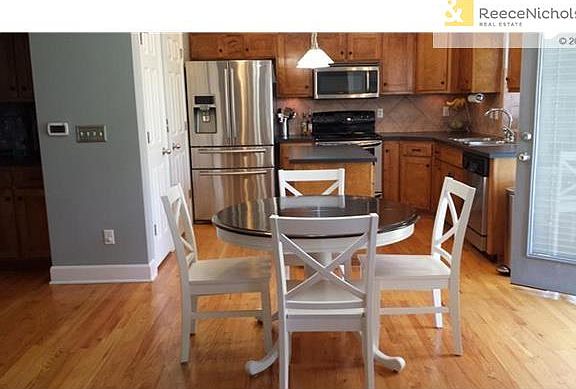 Looking from the family room into the kitchen.  Plenty of space for casual family dining too.