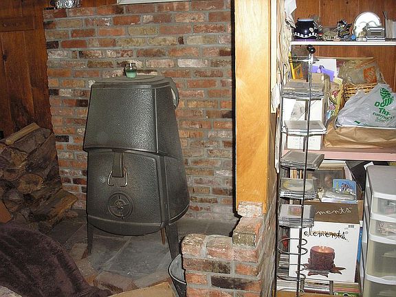 wood stove in livingroom