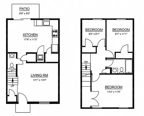 Floor plan C1 - 3 Bed 1.5 Bath