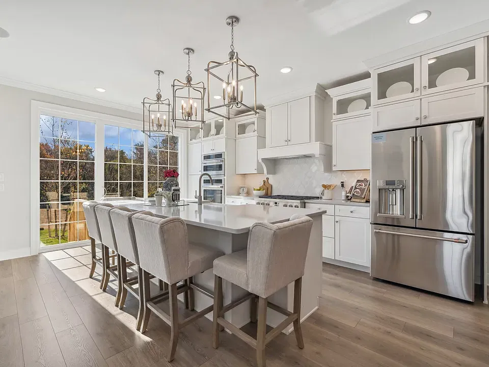 Kitchen with pendant lighting
