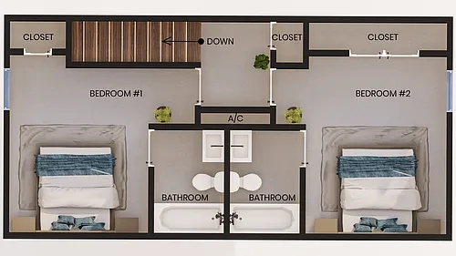 Floor plan 2 Bedroom|2.5 Bath TH