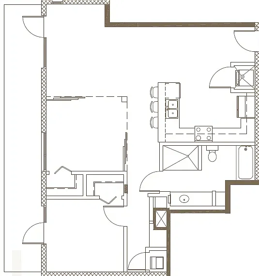 2D Rendering of 2 Bed Floor Plan 2D Rendering of 2 Bed Floor Plan
