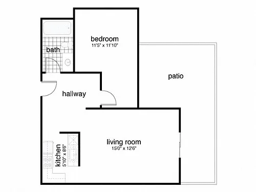 Floor plan 1 Bed 1 Bath