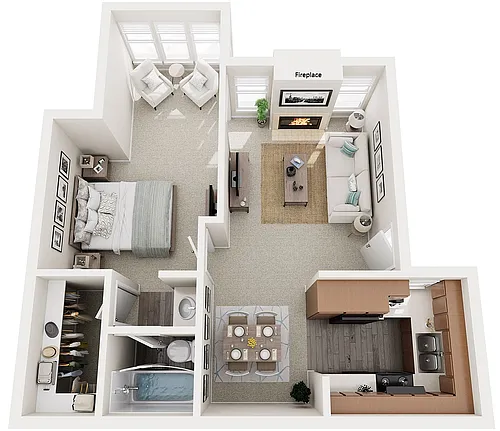 Floor plan A1S - One Bedroom with Sunroom