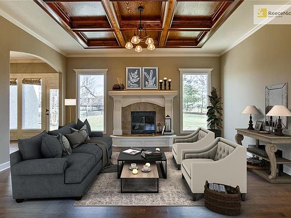 Virtually staged family room