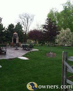    beautiful landscaped backyard          