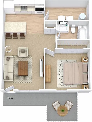 Floor plan One Bedroom / One Bath