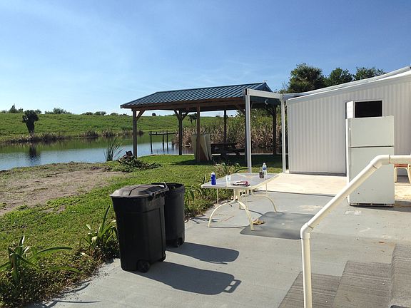 Paved patio area and shed