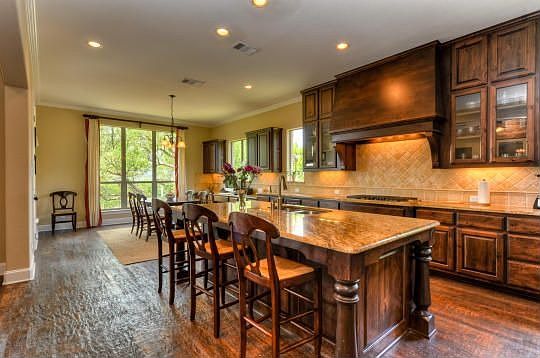 This gorgeous kitchen island looks like a piece of fine furniture.