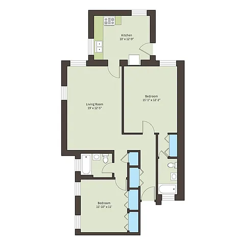 Floor plan hrpc-2bb